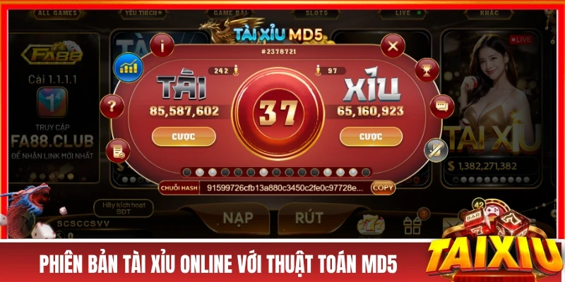 Phiên bản tài xỉu online với thuật toán MD5 
